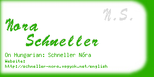 nora schneller business card
